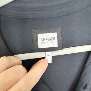 Armani Collezioni Mens Black Jersey Knit polo Shirt size XXL (2022)